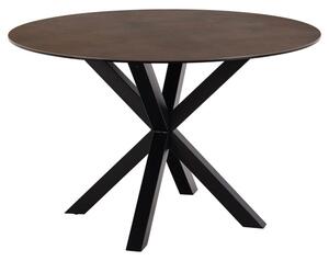 Hyeres Ceramic Round Dining Table In Rusty Brown Lemco
