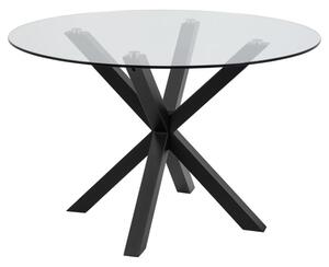 Hyeres Clear Glass Top Dining Table With Black Legs