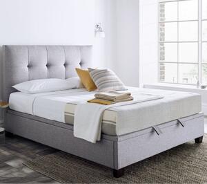 Kirkland Fabric Ottoman Storage Double Bed In Grey