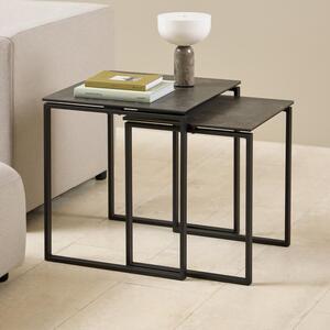 Kennesaw Ceramic Nest Of 2 Tables In Black Fairbanks