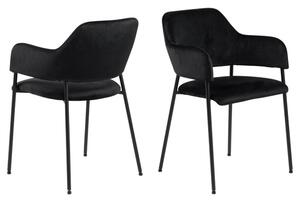 Laveen Black Velvet Dining Chairs In Pair