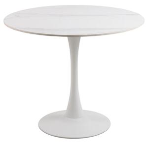 Macon Ceramic Dining Table With Steel Base In White Unico