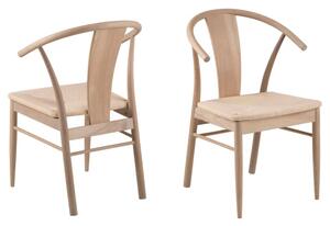 Sturgis Off White Oak Wooden Dining Chairs In Pair