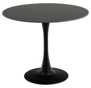 Macon Ceramic Dining Table With Steel Base In Matt Black Grantham
