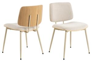 Oxford Beige Oak Fabric Dining Chairs In Pair