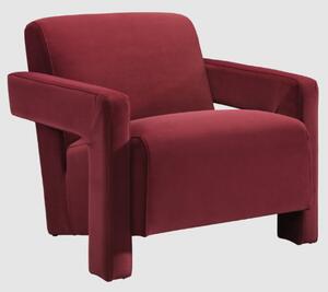 Alpine Velvet Armchair In Burgundy