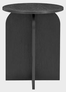 Arcata Wooden Round Side Table In Black