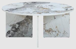 Aurora Wooden Round Coffee Table In Pandora Marble Effect