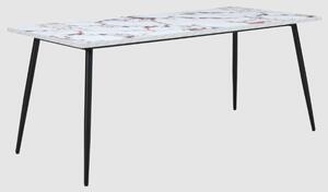 Hobart Large Wooden Dining Table In Violetta Marble Effect