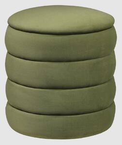 Rifle Fabric Cylindrical Ribbed Stool In Olive Green