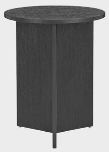 Novato Wooden Round Side Table In Black