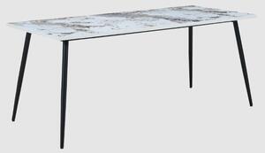 Hobart Large Wooden Dining Table In Pandora Marble Effect