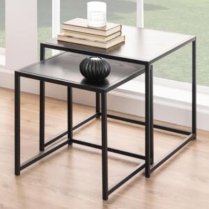 Salvo Wooden Nest Of 2 Tables In Ash Black