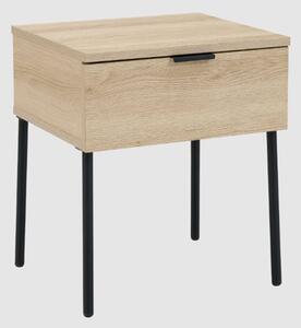 Lucca Wooden Bedside Cabinet With 1 Drawer In Oak