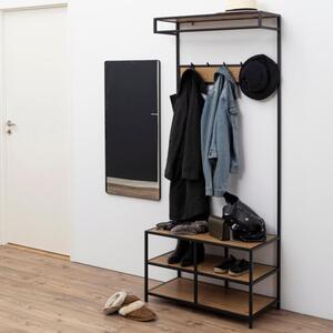 Salvo Wooden Clothes Rack With 3 Shelves In Matt Wild Oak
