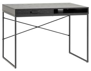 Salvo Wooden Laptop Desk With 1 Drawer In Ash Black