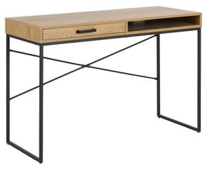 Salvo Wooden Laptop Desk With 1 Drawer In Matt Wild Oak