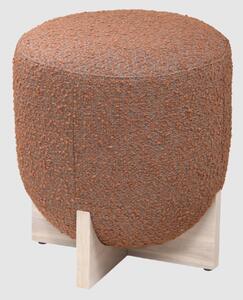 Wichita Fabric Stool With White Wash Leg Base In Burnt Orange