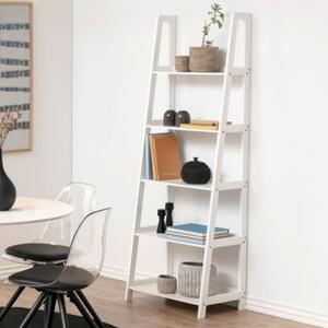Wayne Wooden Ladder Bookcase With 5 Shelves In White