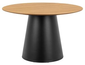 Stanford Wooden Dining Table With Black Base In Matt Oak