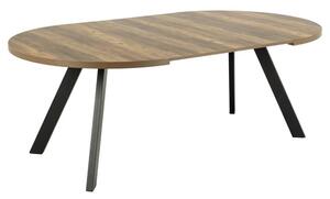Zurich Wooden Extending Dining Table With Metal Legs In Oak
