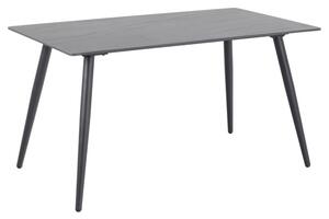 Waukee Ceramic Dining Table With Matt Black Legs In Black Grantham