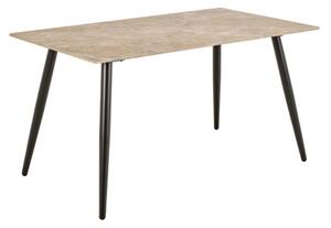Waukee Ceramic Dining Table With Matt Black Legs In Brown Aberta