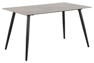 Waukee Ceramic Dining Table With Matt Black Legs In Grey Batis