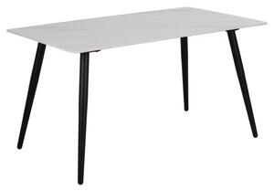 Waukee Ceramic Dining Table With Matt Black Legs In White Unico