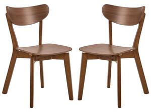 Reims Matt Walnut Wooden Dining Chairs In Pair