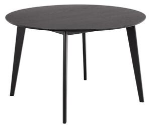 Reims Wooden Round Dining Table In Matt Black