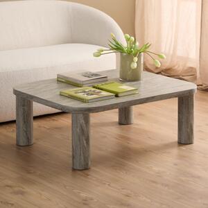 Schijndel Wooden Rectangular Coffee Table In Grey Marble Effect
