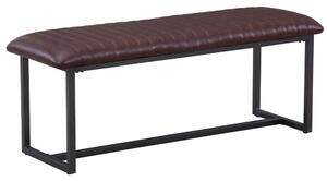 Vandalia PU Leather Dining Bench With Metal Frame In Vintage Brown