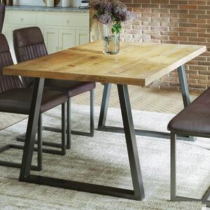 Utica Small Wooden Dining Table Horizontal Legs In Satin