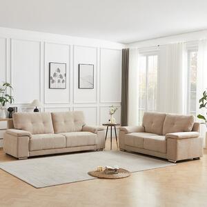 Kensington Fabric 3+2 Seater Sofa Set In Stone