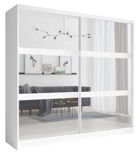 Flora Mirrored Wardrobe With 2 Sliding Doors In White