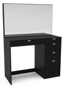 Albion Wooden Dressing Table With Mirror And 5 Drawers In Black