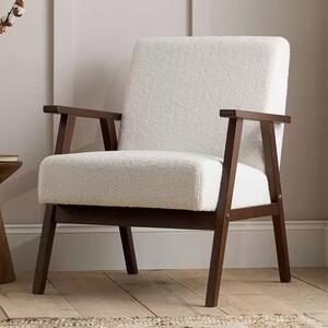 Eustis Fabric Armchair With Wooden Frame In Walnut