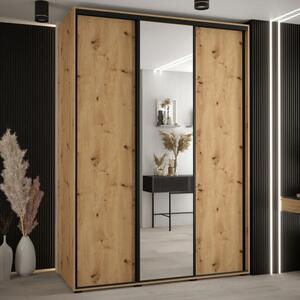 Canon Small Wooden Wardrobe With 3 Sliding Doors In Artisan Oak