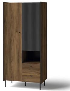 Preston Wooden Wardrobe With 2 Doors In Oak Walnut