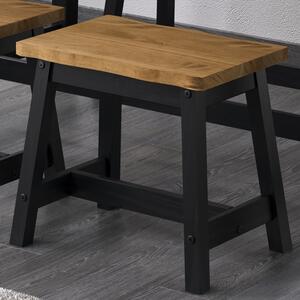 Consett Wooden Dining Bench In Black Oak