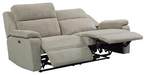 Tyrone Fabric Electric Recliner 3 Seater Sofa In Taupe