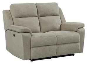 Tyrone Fabric Electric Recliner 2 Seater Sofa In Taupe