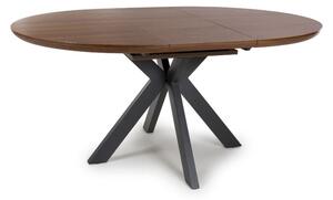 Beloit Wooden Round Extending Dining Table In Smoked Oak