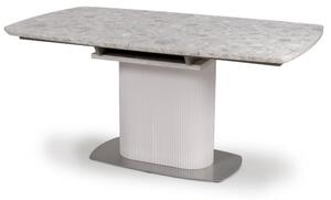 Tupelo Small Wooden Extending Dining Table In White Marble Effect