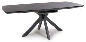 Beloit Large Wooden Extending Dining Table In Ash Black
