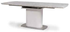 Tupelo Large Wooden Extending Dining Table In White Marble Effect