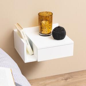 Astoria Wooden Wall Hung Bedside Cabinet With 1 Drawer In White