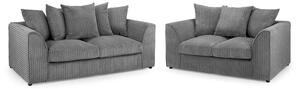 Hyeres Fabric 3+2 Seater Sofa Set In Grey