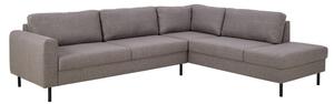 Onalaska Fabric Corner Sofa In Light Grey Brown